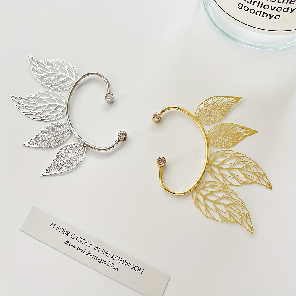 Women's Retro Minimalist Leaf Clip-On Earrings — Non-Pierced